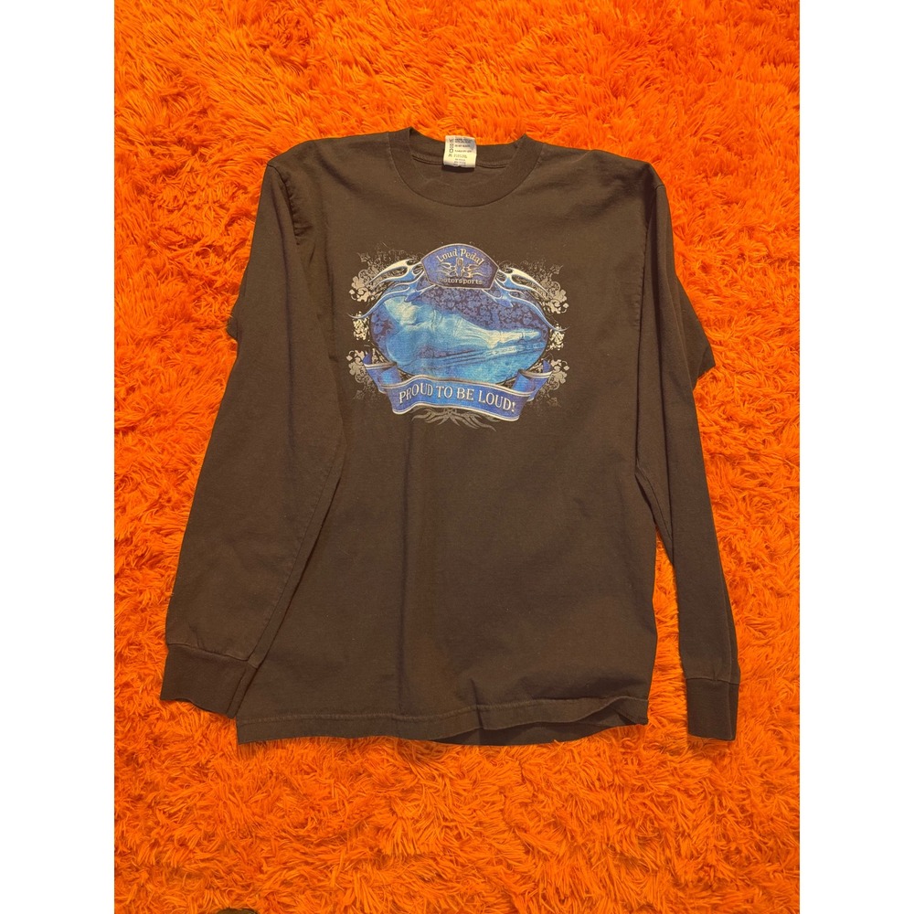 Bayside Loud Pedal Motorsports Long Sleeve T-Shirt Mens Large Brown Graphic Tee